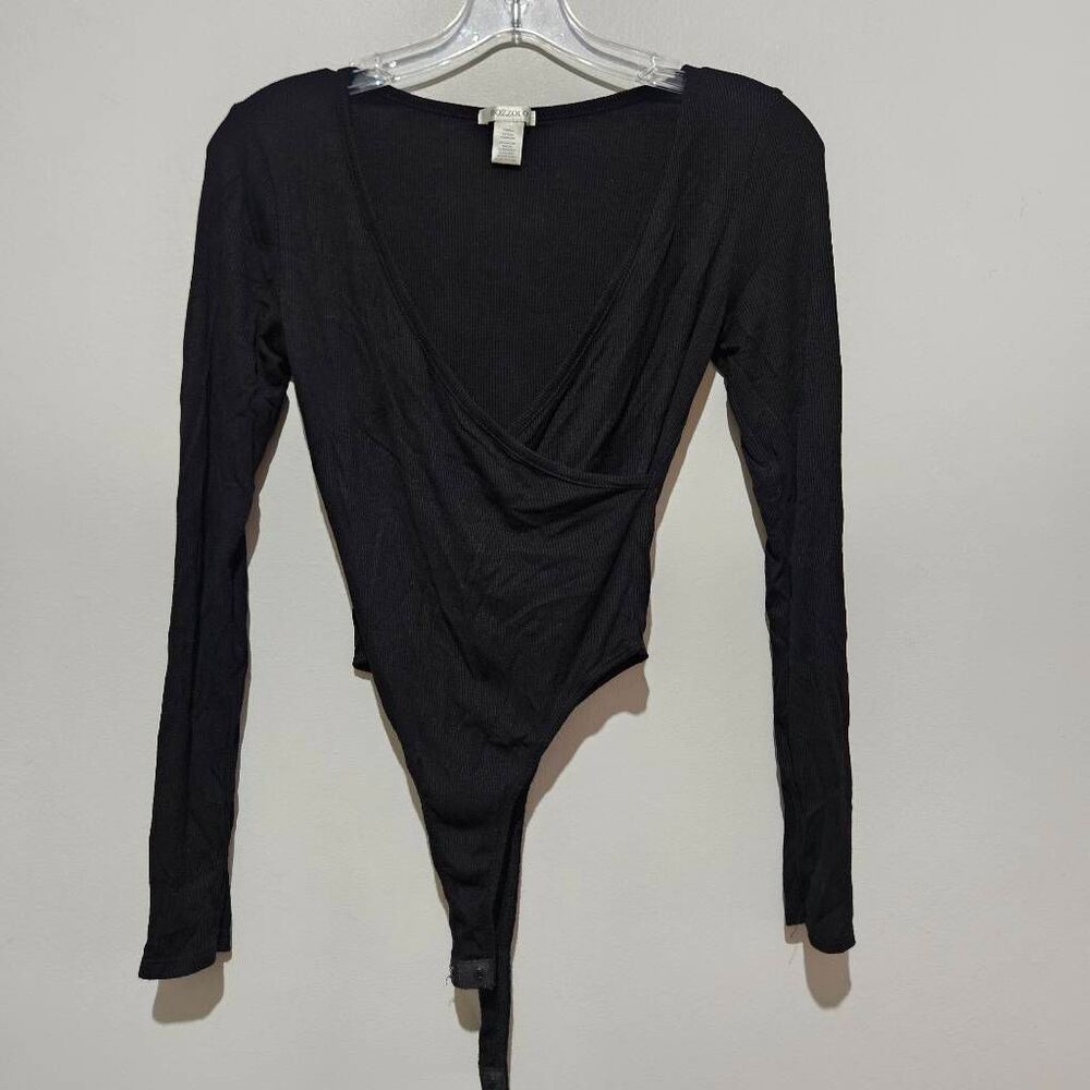 Bozzolo ribbed long-sleeve wrap bodysuit Size Small like new